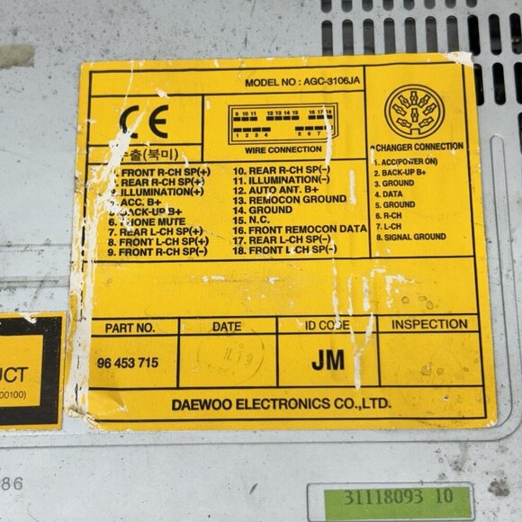 2013 Chevrolet MP3 AM FM Radio CD Player Receiver OEM AGC-3106JA UNTESTED - Picture 7 of 14